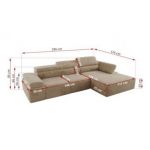 Narożnik z elektrycznym sterowaniem RILASSO L - strona lewa - beżowy, plusz