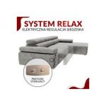 Narożnik z elektrycznym sterowaniem RILASSO L - strona lewa - kremowy, plusz