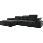 Narożnik z elektrycznym sterowaniem RILASSO L - strona lewa - ciemnoszary, plusz