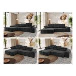 Narożnik z elektrycznym sterowaniem RILASSO L - strona lewa - ciemnoszary, plusz