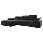 Narożnik z elektrycznym sterowaniem RILASSO L - strona lewa - ciemnoszary, plusz