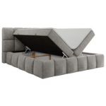 Łóżko kontynentalne NIRA 120x200 - H3 - jasnoszary, struktura