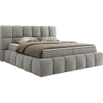 Łóżko kontynentalne NIRA 160x200 - H3 - jasnoszary, struktura