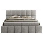 Łóżko kontynentalne NIRA 200x200 - H3 - jasnoszary, struktura