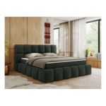 Łóżko kontynentalne NIRA 200x200 - H3 - ciemnoszary, struktura