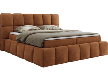 Łóżko kontynentalne NIRA 120x200 - H3 - pomarańczowy, struktura