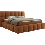 Łóżko kontynentalne NIRA 140x200 - H3 - pomarańczowy, struktura