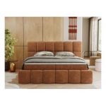 Łóżko kontynentalne NIRA 180x200 - H4 - pomarańczowy, struktura