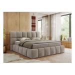 Łóżko kontynentalne NIRA 140x200 - H3 - beżowy, struktura