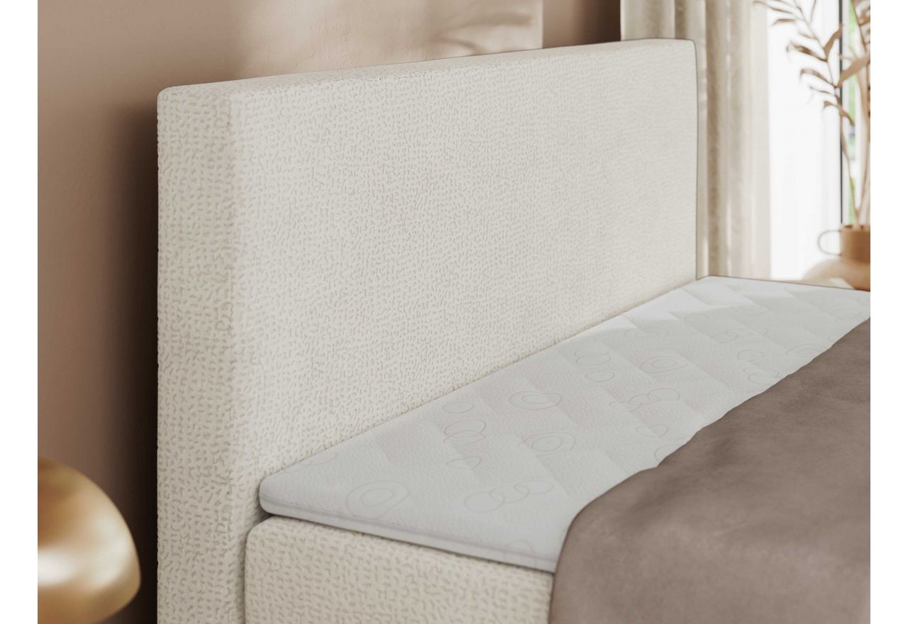 Łóżko kontynentalne JAGUAR 160x200 - H3 - kremowy, struktura