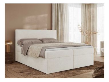 Łóżko kontynentalne JAGUAR 140x200 - H4 - kremowy, struktura