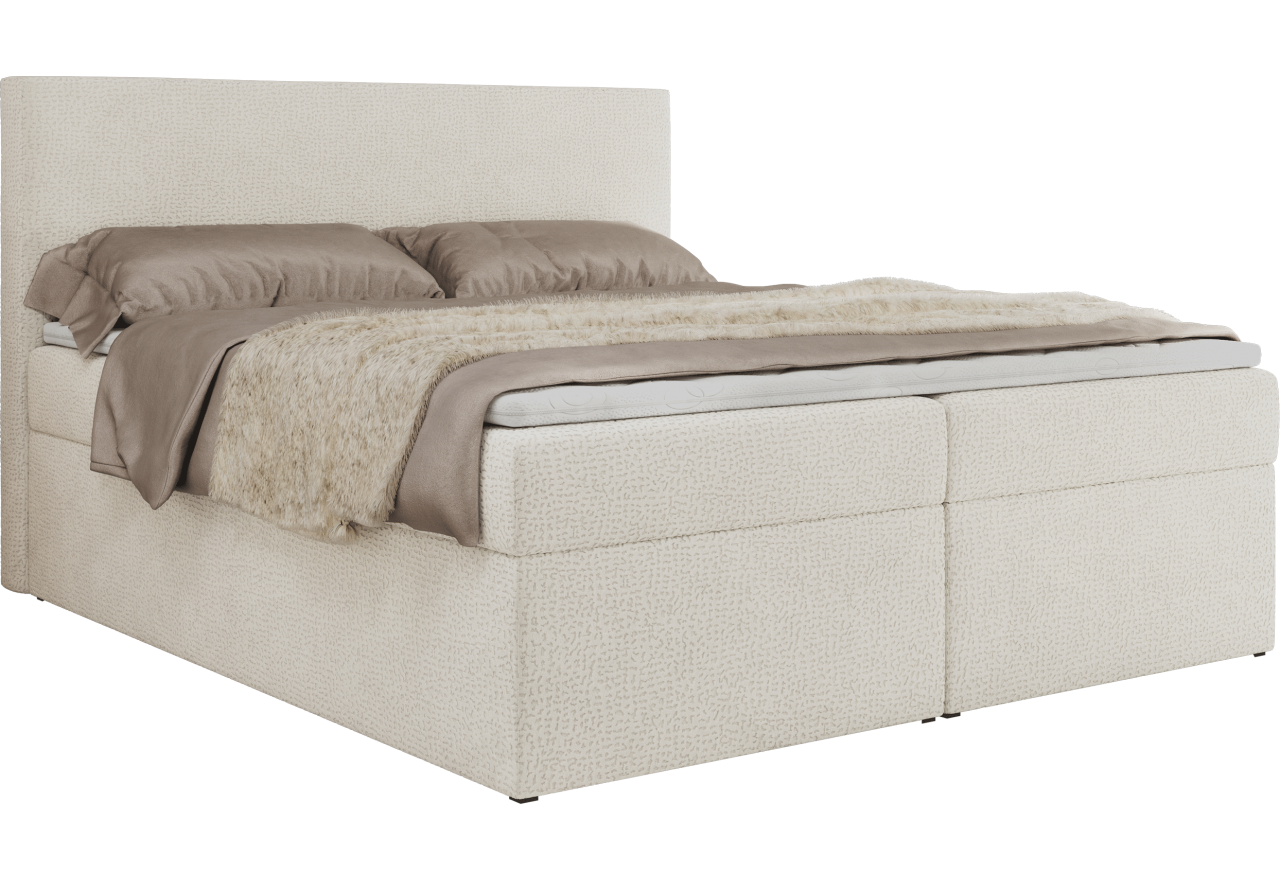 Łóżko kontynentalne JAGUAR 180x200 - H4 - kremowy, struktura