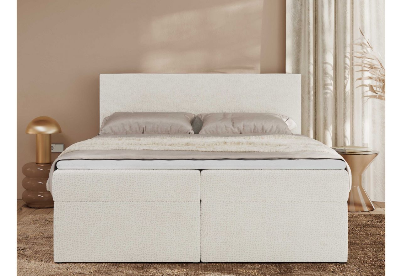 Łóżko kontynentalne JAGUAR 180x200 - H4 - kremowy, struktura