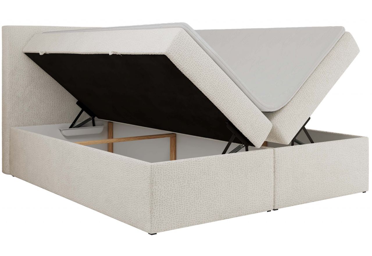 Łóżko kontynentalne JAGUAR 180x200 - H4 - kremowy, struktura