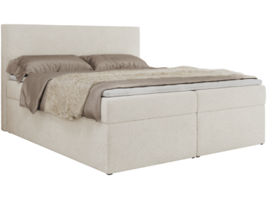 Łóżko kontynentalne JAGUAR 200x200 - H4 - kremowy, struktura