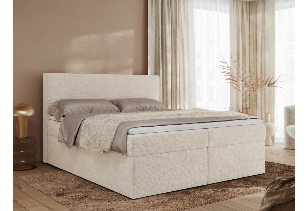 Łóżko kontynentalne JAGUAR 140x200 - H3 - jasnobeżowy, struktura