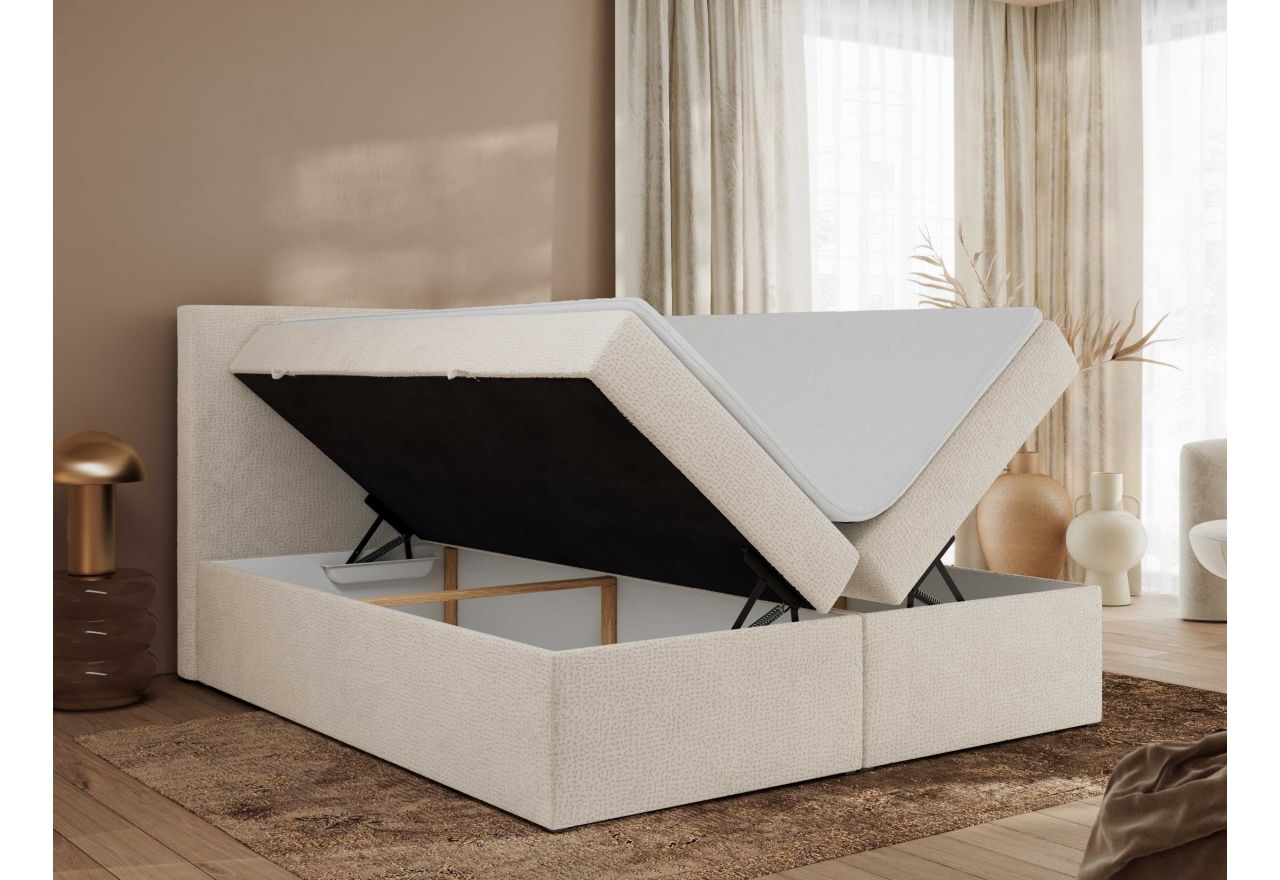 Łóżko kontynentalne JAGUAR 160x200 - H3 - jasnobeżowy, struktura