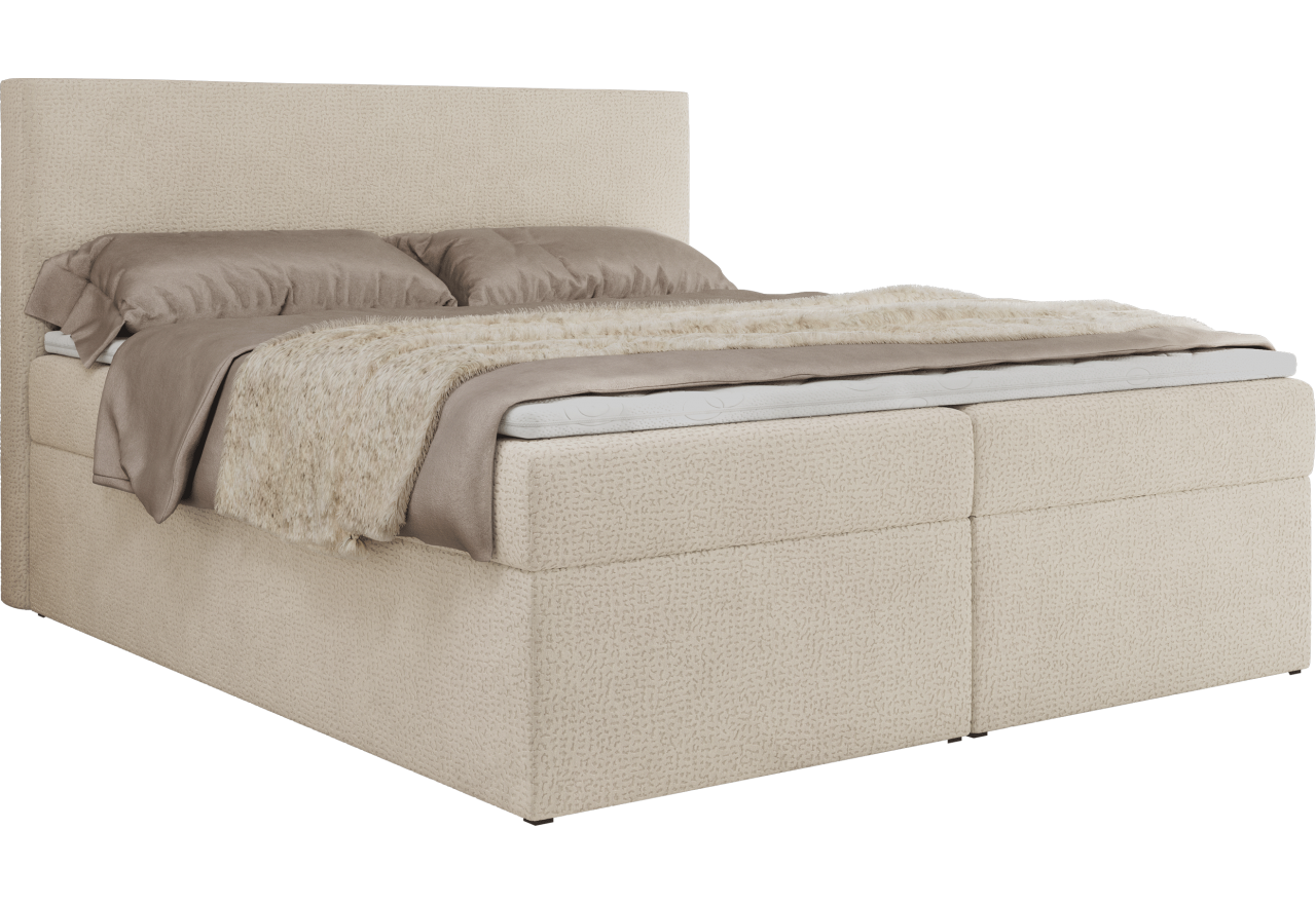 Łóżko kontynentalne JAGUAR 180x200 - H3 - jasnobeżowy, struktura