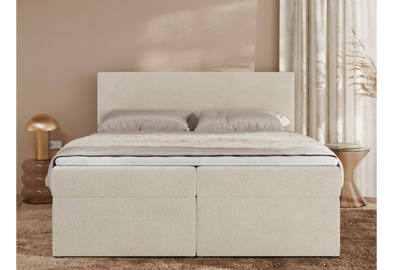 Łóżko kontynentalne JAGUAR 180x200 - H3 - jasnobeżowy, struktura