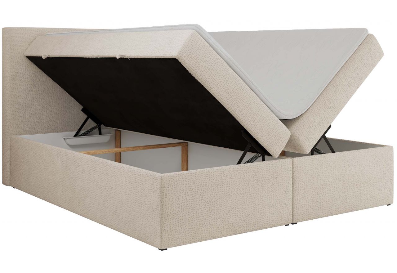 Łóżko kontynentalne JAGUAR 180x200 - H3 - jasnobeżowy, struktura