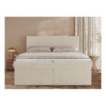 Łóżko kontynentalne JAGUAR 200x200 - H3 - jasnobeżowy, struktura