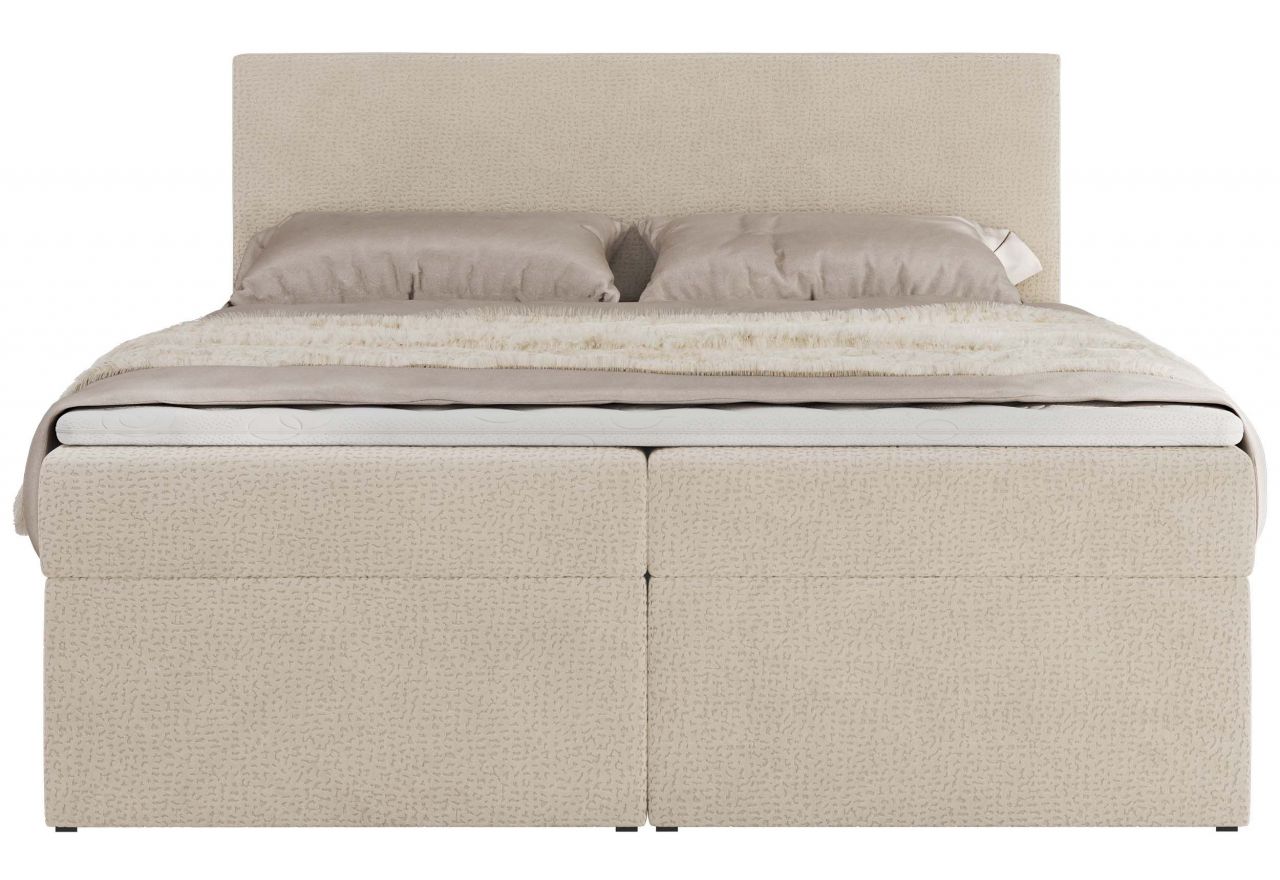 Łóżko kontynentalne JAGUAR 140x200 - H4 - jasnobeżowy, struktura