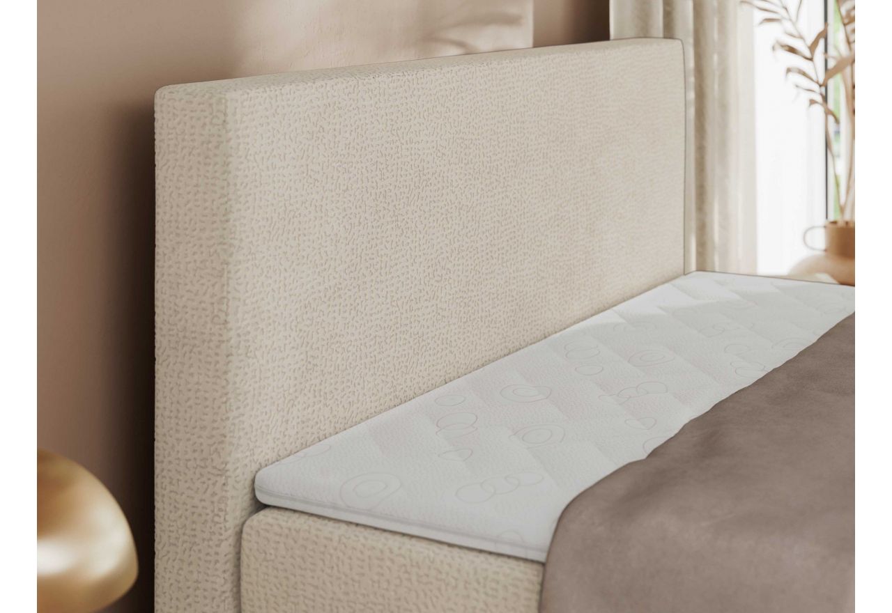 Łóżko kontynentalne JAGUAR 160x200 - H4 - jasnobeżowy, struktura