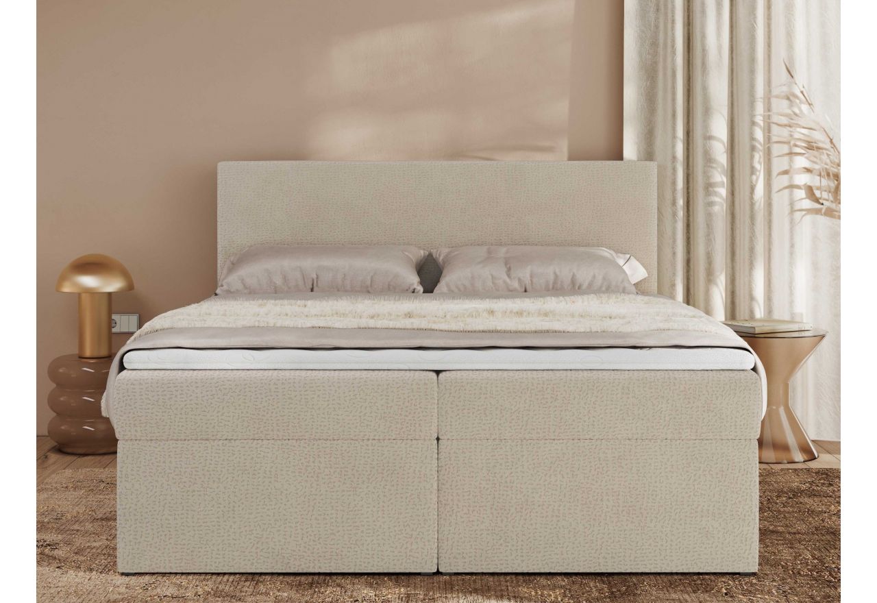 Łóżko kontynentalne JAGUAR 180x200 - H3 - beżowy, struktura