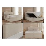 Łóżko kontynentalne JAGUAR 200x200 - H3 - beżowy, struktura