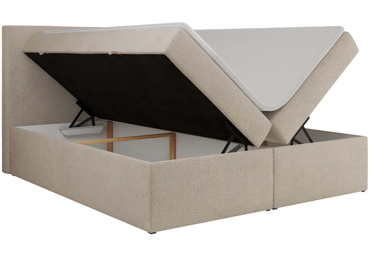 Łóżko kontynentalne JAGUAR 140x200 - H4 - beżowy, struktura