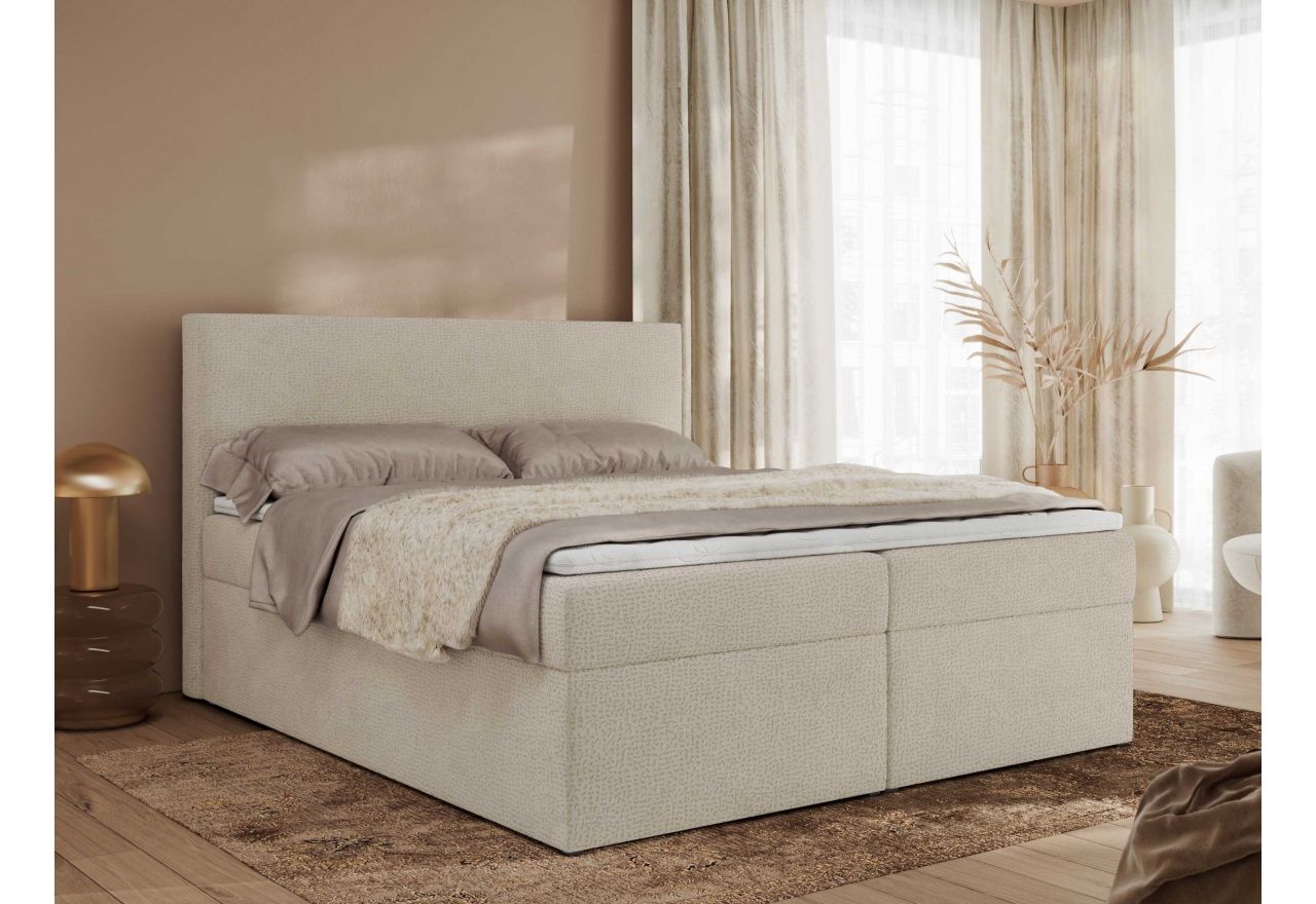 Łóżko kontynentalne JAGUAR 200x200 - H4 - beżowy, struktura