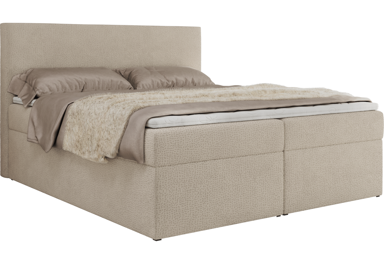 Łóżko kontynentalne JAGUAR 200x200 - H4 - beżowy, struktura