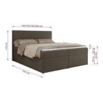 Łóżko kontynentalne JAGUAR 140x200 - H3 - brązowy, struktura