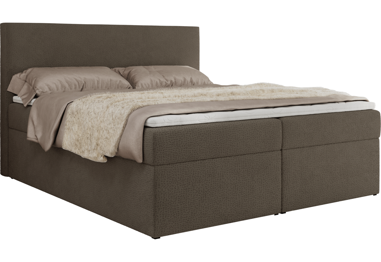 Łóżko kontynentalne JAGUAR 160x200 - H3 - brązowy, struktura