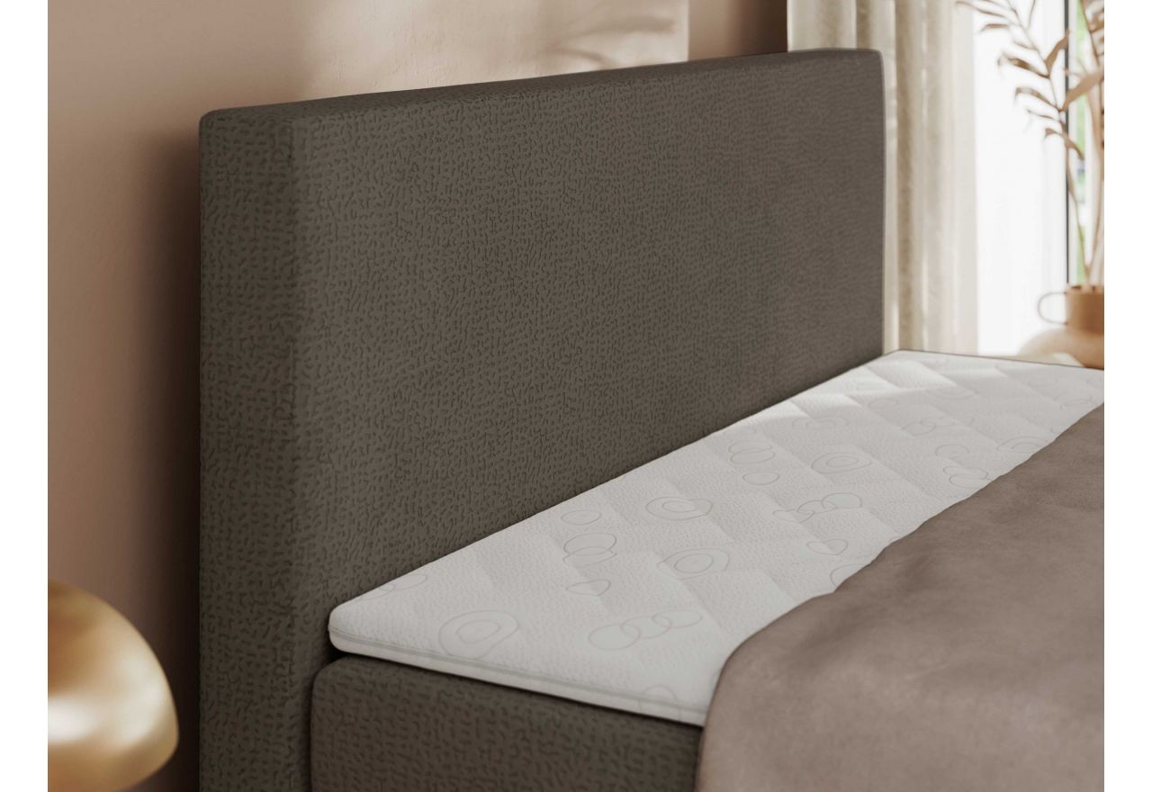 Łóżko kontynentalne JAGUAR 200x200 - H3 - brązowy, struktura