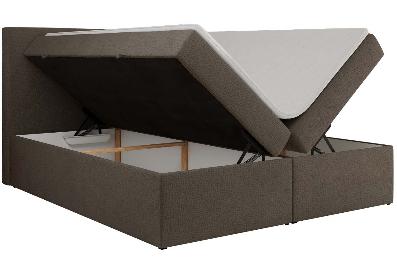 Łóżko kontynentalne JAGUAR 200x200 - H3 - brązowy, struktura