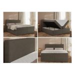 Łóżko kontynentalne JAGUAR 140x200 - H4 - brązowy, struktura