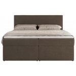 Łóżko kontynentalne JAGUAR 140x200 - H4 - brązowy, struktura