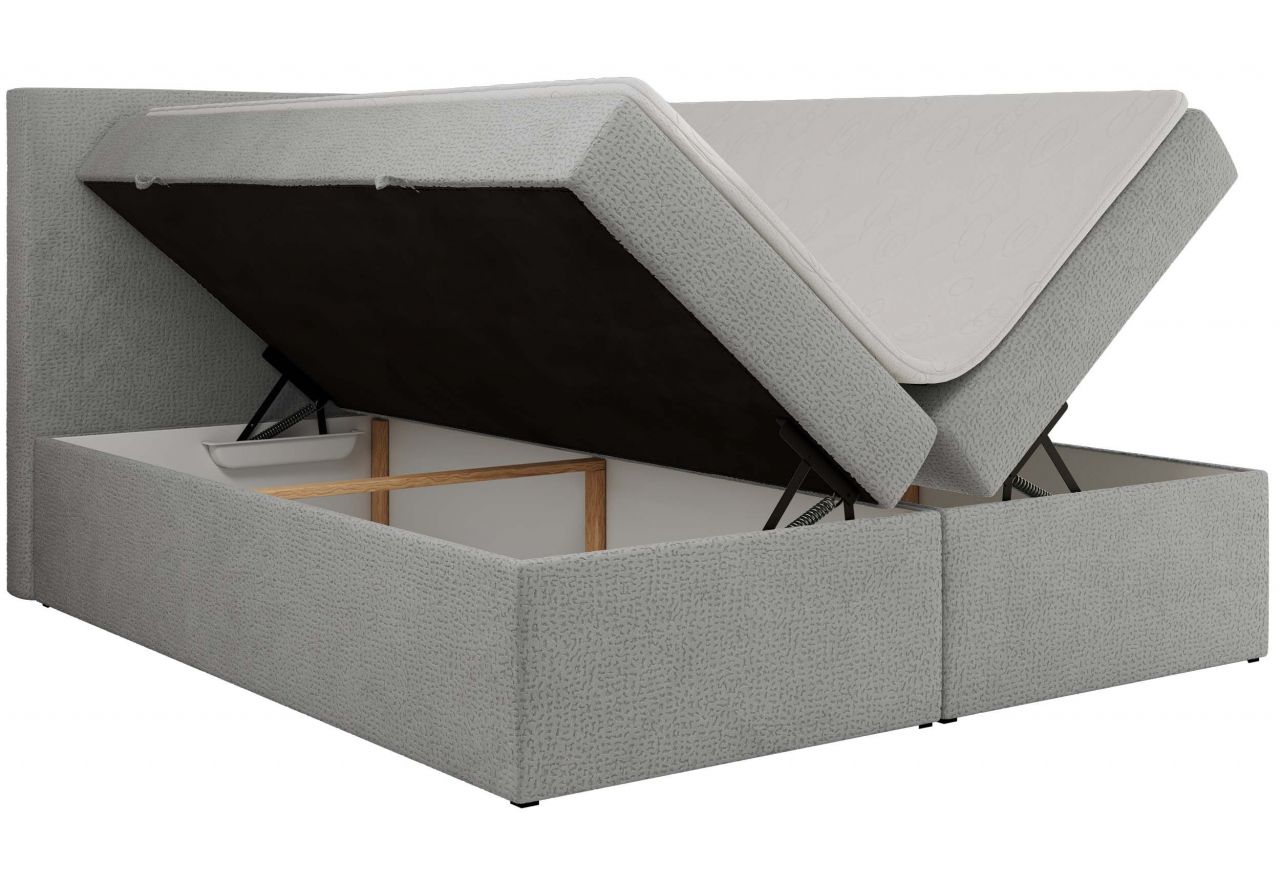 Łóżko kontynentalne JAGUAR 160x200 - H3 - jasnoszary, struktura