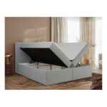 Łóżko kontynentalne JAGUAR 180x200 - H3 - jasnoszary, struktura