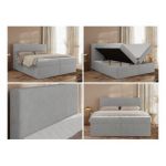 Łóżko kontynentalne JAGUAR 180x200 - H3 - jasnoszary, struktura