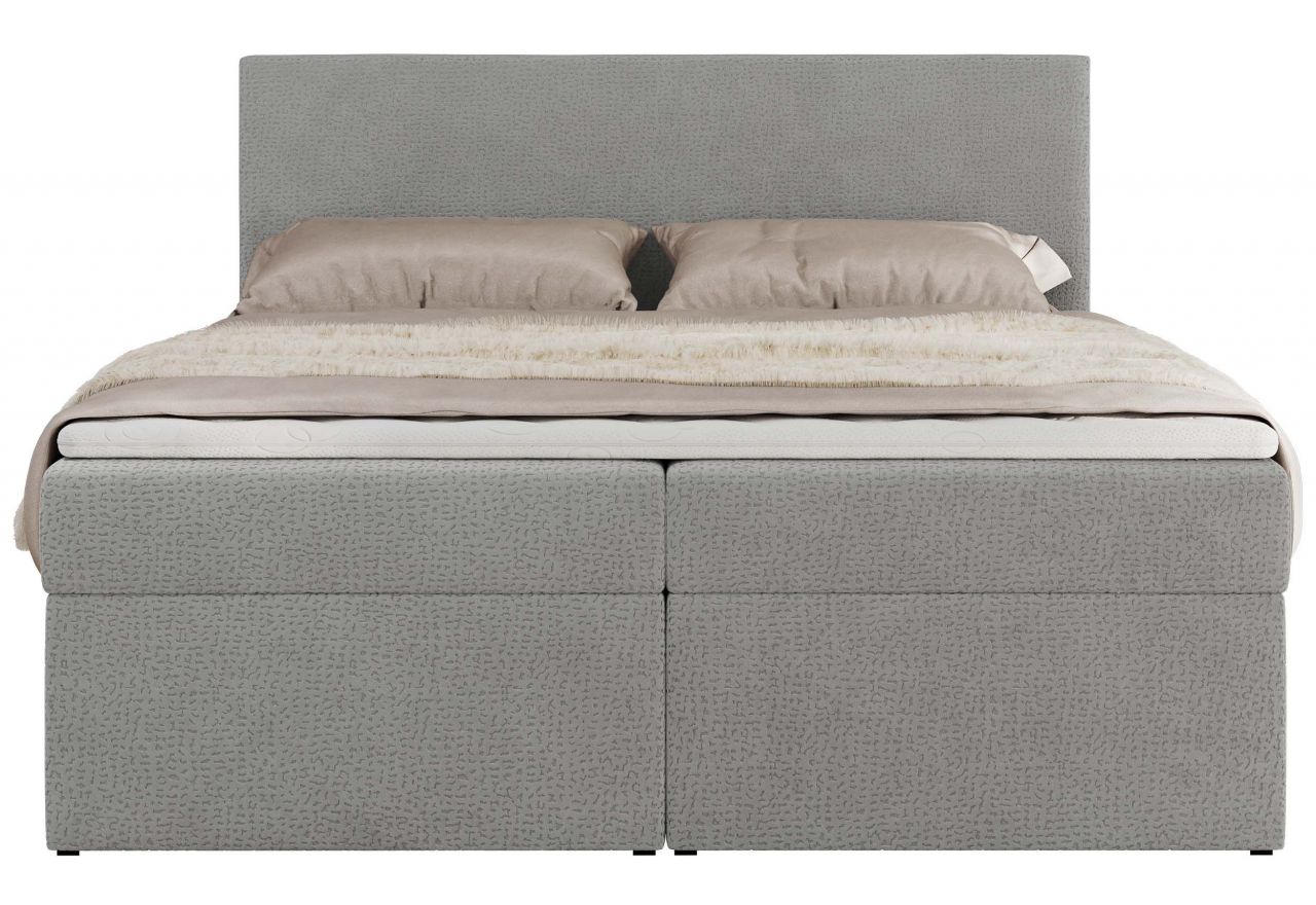 Łóżko kontynentalne JAGUAR 200x200 - H3 - jasnoszary, struktura