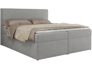 Łóżko kontynentalne JAGUAR 140x200 - H4 - jasnoszary, struktura