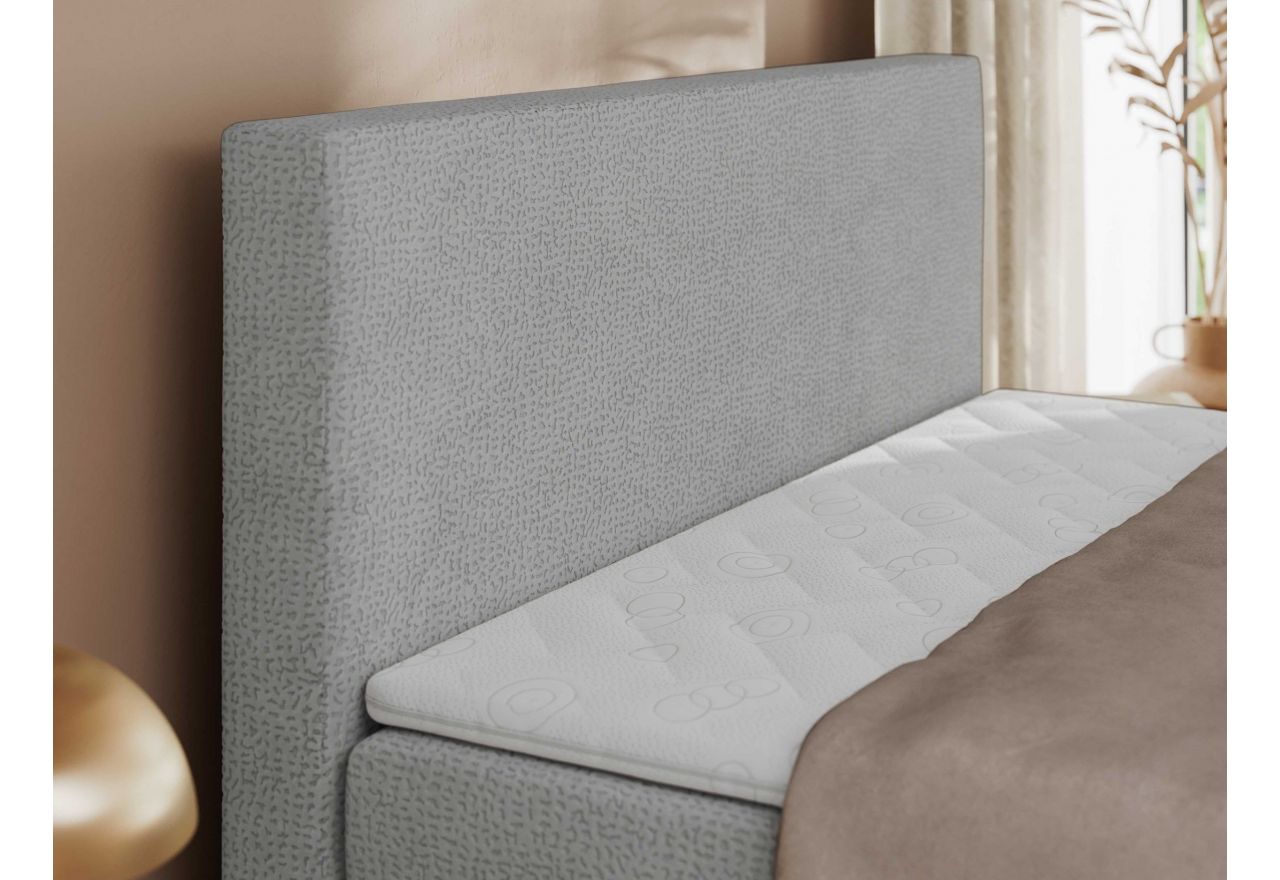 Łóżko kontynentalne JAGUAR 140x200 - H4 - jasnoszary, struktura