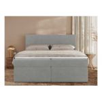 Łóżko kontynentalne JAGUAR 160x200 - H4 - jasnoszary, struktura