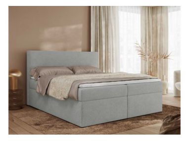 Łóżko kontynentalne JAGUAR 180x200 - H4 - jasnoszary, struktura