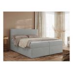 Łóżko kontynentalne JAGUAR 180x200 - H4 - jasnoszary, struktura