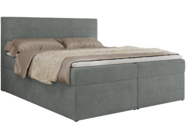 Łóżko kontynentalne JAGUAR 140x200 - H3 - szary, struktura