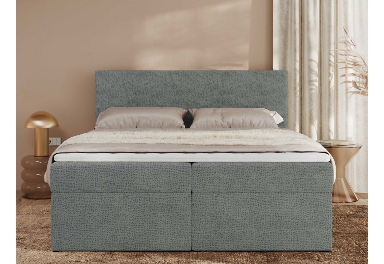 Łóżko kontynentalne JAGUAR 140x200 - H3 - szary, struktura