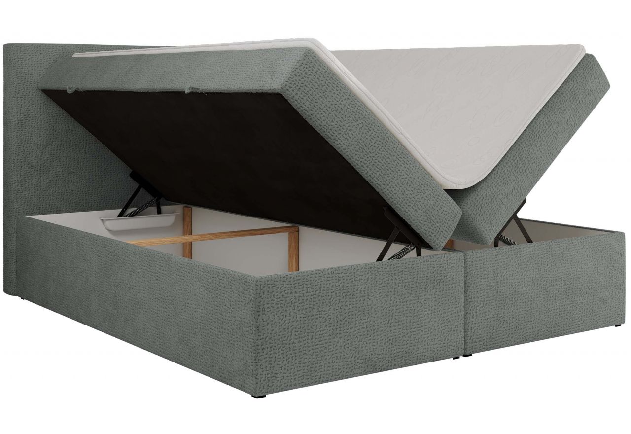 Łóżko kontynentalne JAGUAR 160x200 - H3 - szary, struktura